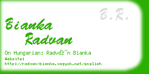 bianka radvan business card